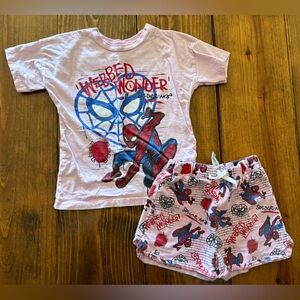 Spiderman Pink Matching T-Shirt and Shorts Set